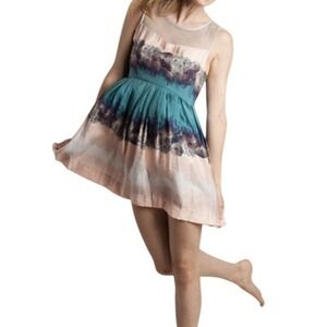 Kimchi Blue Floral Pastel Babydoll Mini Dress 4
